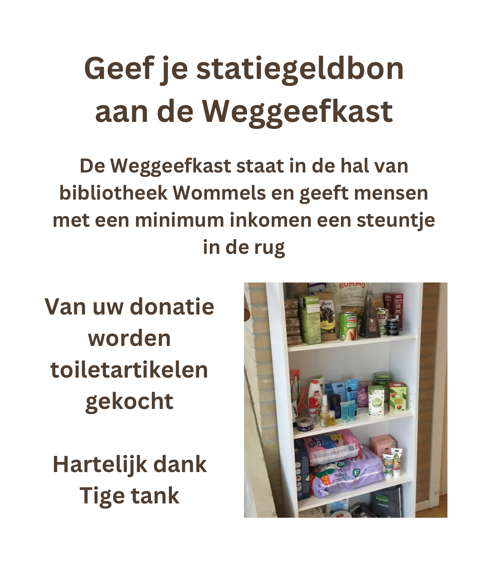 Statiegeld voor de Weggeefkast